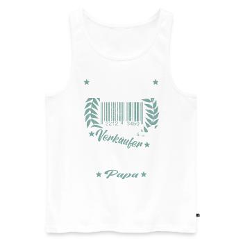 Verkäufer Vatertag Einzelhandel Einzelhändler Papa - Männer Premium Bio Tank Top - Weiß - Vorne - Michal (187cm)