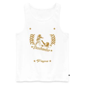 Verkäufer Vatertag Einzelhandel Einzelhändler Papa - Männer Premium Bio Tank Top - Weiß - Vorne - Michal (187cm)