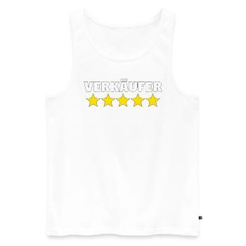 Verkäufer Vatertag Einzelhandel Einzelhändler Papa - Männer Premium Bio Tank Top - Weiß - Vorne - Michal (187cm)
