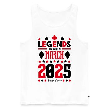cadeau d'anniversaire Mars 2025. jeux de carte. - Débardeur bio Premium Homme - blanc - Devant - Michal (187cm)