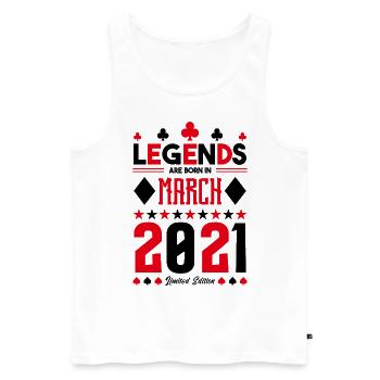 cadeau d'anniversaire Mars 2021. jeux de carte. - Débardeur bio Premium Homme - blanc - Devant - Michal (187cm)