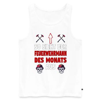 Feuerwehrmann freiwillige Feuerwehr Feuerwehr - Männer Premium Bio Tank Top - Weiß - Vorne - Michal (187cm)