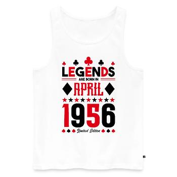 Birthday gift April 1956. card games. - Men's Premium Organic Tank Top - white - Front - Michal (187cm)