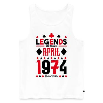 Birthday gift April 1974. card games. - Men's Premium Organic Tank Top - white - Front - Michal (187cm)