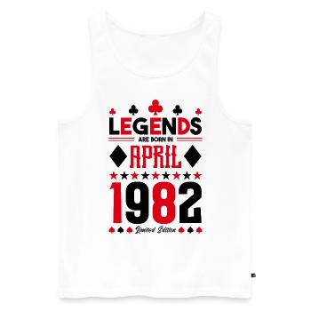 birthday gift April 1982. card games. - Men's Premium Organic Tank Top - white - Front - Michal (187cm)
