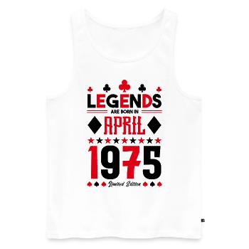 birthday gift April 1975. card games. - Men's Premium Organic Tank Top - white - Front - AI Model Male 178 light (178cm)