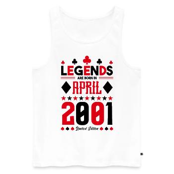 Geburtstagsgeschenk April 2001. Kartenspiele. - Männer Premium Bio Tank Top - Weiß - Vorne - Michal (187cm)