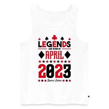 cadeau d'anniversaire avril 2023. jeux de carte. - Débardeur bio Premium Homme - blanc - Devant - Michal (187cm)
