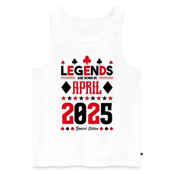 cadeau d'anniversaire avril 2025. jeux de carte. - Débardeur bio Premium Homme - blanc - Devant - Michal (187cm)