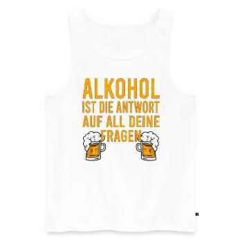 Vatertag Himmelfahrt Bier Nachbar Nachbarn Saufen - Männer Premium Bio Tank Top - Weiß - Vorne - Michal (187cm)