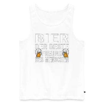 Vatertag Himmelfahrt Bier Nachbar Nachbarn Saufen - Männer Premium Bio Tank Top - Weiß - Vorne - Michal (187cm)