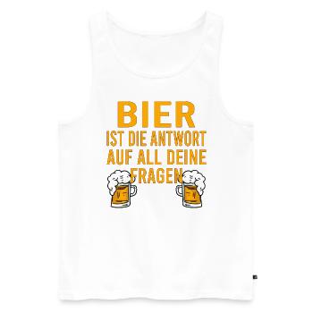 Himmelfahrt Bier Nachbarn Saufen Vatertag Nachbar - Männer Premium Bio Tank Top - Weiß - Vorne - Michal (187cm)