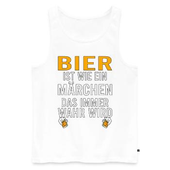 Himmelfahrt Bier Nachbarn Saufen Vatertag Nachbar - Männer Premium Bio Tank Top - Weiß - Vorne - Michal (187cm)