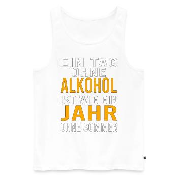 Vatertag Himmelfahrt Bier Nachbar Nachbarn Saufen - Männer Premium Bio Tank Top - Weiß - Vorne - Michal (187cm)