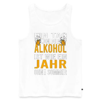 Himmelfahrt Bier Nachbarn Saufen Vatertag Nachbar - Männer Premium Bio Tank Top - Weiß - Vorne - Michal (187cm)