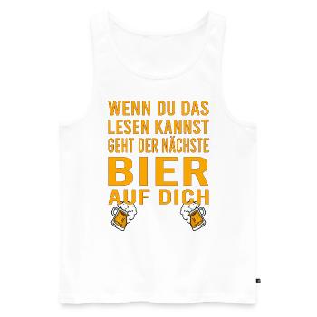 Vatertag Himmelfahrt Bier Nachbar Nachbarn Saufen - Männer Premium Bio Tank Top - Weiß - Vorne - Michal (187cm)
