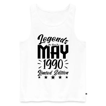 Geboren Mai 1990 Geburtstagsgeschenk 1990. - Männer Premium Bio Tank Top - Weiß - Vorne - Michal (187cm)