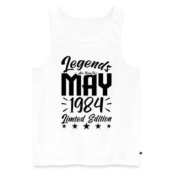 Naissance En mai 1984 Cadeau d'anniversaire 1984. - Débardeur bio Premium Homme - blanc - Devant - AI Model Male 178 light (178cm)