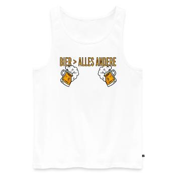 Vatertag Himmelfahrt Bier Nachbar Nachbarn Saufen - Männer Premium Bio Tank Top - Weiß - Vorne - Michal (187cm)
