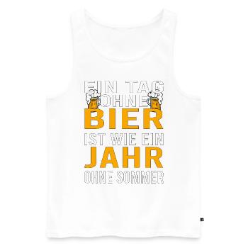Vatertag Himmelfahrt Bier Nachbar Nachbarn Saufen - Männer Premium Bio Tank Top - Weiß - Vorne - Michal (187cm)