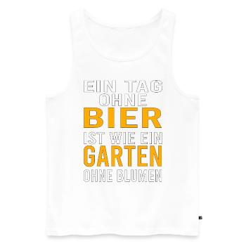 Vatertag Himmelfahrt Bier Nachbar Nachbarn Saufen - Männer Premium Bio Tank Top - Weiß - Vorne - Michal (187cm)