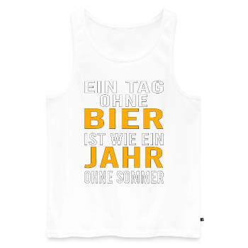 Vatertag Himmelfahrt Bier Nachbar Nachbarn Saufen - Männer Premium Bio Tank Top - Weiß - Vorne - Michal (187cm)
