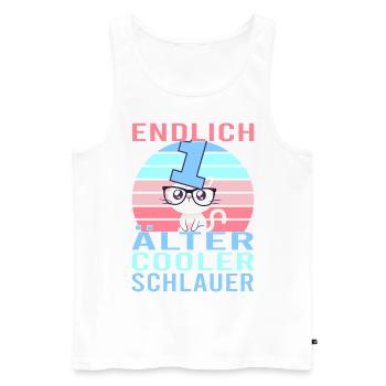 1. Geburtstag 1 Jahre Katze Kätzchen Mietze Miau - Männer Premium Bio Tank Top - Weiß - Vorne - AI Model Male 178 light (178cm)