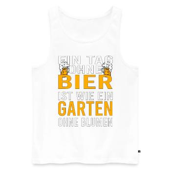 Vatertag Himmelfahrt Bier Nachbar Nachbarn Saufen - Männer Premium Bio Tank Top - Weiß - Vorne - Michal (187cm)