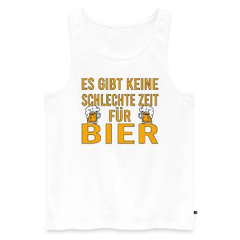 Vatertag Himmelfahrt Bier Nachbar Nachbarn Saufen - Männer Premium Bio Tank Top - Weiß - Vorne - Michal (187cm)