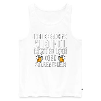 Vatertag Himmelfahrt Bier Nachbar Nachbarn Saufen - Männer Premium Bio Tank Top - Weiß - Vorne - Michal (187cm)