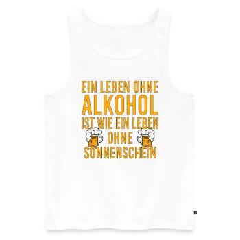Vatertag Himmelfahrt Bier Nachbar Nachbarn Saufen - Männer Premium Bio Tank Top - Weiß - Vorne - Michal (187cm)