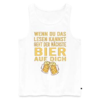 Vatertag Himmelfahrt Bier Nachbar Nachbarn Saufen - Männer Premium Bio Tank Top - Weiß - Vorne - Michal (187cm)