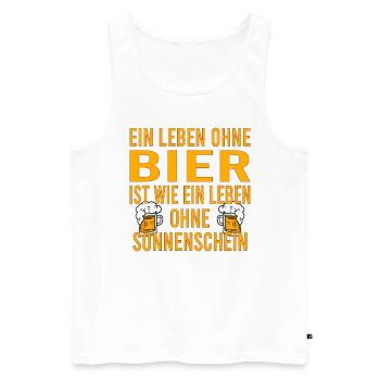 Vatertag Himmelfahrt Bier Nachbar Nachbarn Saufen - Männer Premium Bio Tank Top - Weiß - Vorne - Michal (187cm)
