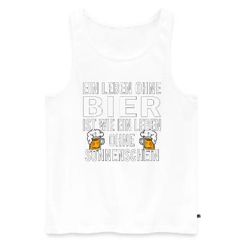 Vatertag Himmelfahrt Bier Nachbar Nachbarn Saufen - Männer Premium Bio Tank Top - Weiß - Vorne - Michal (187cm)