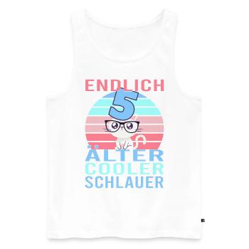 5 Jahre 5. Geburtstag Katze Kätzchen Mietze Miau - Männer Premium Bio Tank Top - Weiß - Vorne - Michal (187cm)