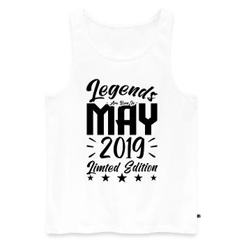 Born May 2019 Birthday gift 2019. - Men's Premium Organic Tank Top - white - Front - Michal (187cm)