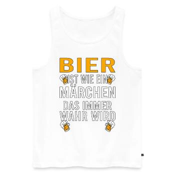 Vatertag Himmelfahrt Bier Nachbar Nachbarn Saufen - Männer Premium Bio Tank Top - Weiß - Vorne - Michal (187cm)