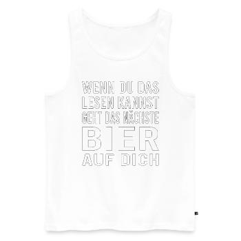 Vatertag Himmelfahrt Bier Nachbar Nachbarn Saufen - Männer Premium Bio Tank Top - Weiß - Vorne - Michal (187cm)