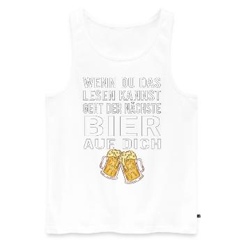 Vatertag Himmelfahrt Bier Nachbar Nachbarn Saufen - Männer Premium Bio Tank Top - Weiß - Vorne - Michal (187cm)