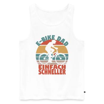 Elektrofahrrad Vater Pedelec EBike Papa Dad E-Bike - Männer Premium Bio Tank Top - Weiß - Vorne - Michal (187cm)
