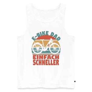 Elektrofahrrad Vater Pedelec EBike Papa Dad E-Bike - Männer Premium Bio Tank Top - Weiß - Vorne - Michal (187cm)