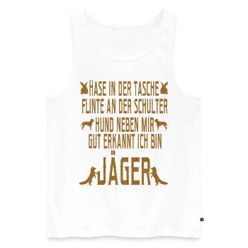 Jagen Jäger Jagd Wildschwein Wald Geweih Keiler - Männer Premium Bio Tank Top - Weiß - Vorne - AI Model Male 178 light (178cm)