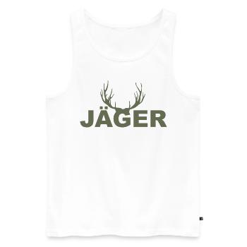 Jagen Jäger Jagd Wildschwein Wald Geweih Keiler - Männer Premium Bio Tank Top - Weiß - Vorne - AI Model Male 178 light (178cm)