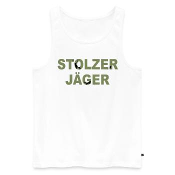 Jagen Jäger Jagd Wildschwein Wald Geweih Keiler - Männer Premium Bio Tank Top - Weiß - Vorne - AI Model Male 178 light (178cm)