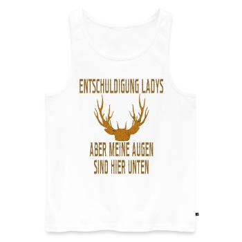 Jagen Jäger Jagd Wildschwein Wald Geweih Keiler - Männer Premium Bio Tank Top - Weiß - Vorne - AI Model Male 178 light (178cm)