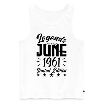 Geboren 1961 Geburtstagsgeschenk 1961. - Männer Premium Bio Tank Top - Weiß - Vorne - Michal (187cm)