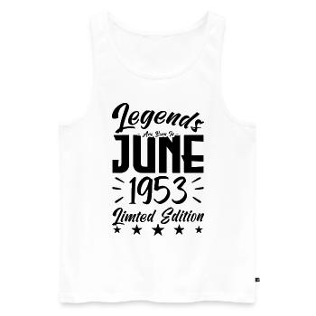 Geboren 1953 Geburtstagsgeschenk 1953. - Männer Premium Bio Tank Top - Weiß - Vorne - Michal (187cm)