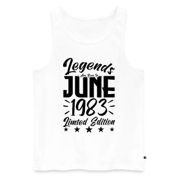 Geboren Juni 1983 Geburtstagsgeschenk 1983. - Männer Premium Bio Tank Top - Weiß - Vorne - Michal (187cm)