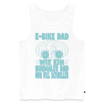 Elektrofahrrad Vater Pedelec EBike Papa Dad E-Bike - Männer Premium Bio Tank Top - Weiß - Vorne - Michal (187cm)