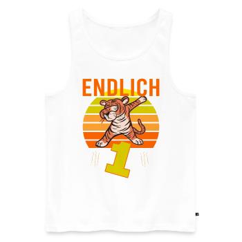 1 Geburtstag Löwe Tiger witzig 1 Jahre Junge - Männer Premium Bio Tank Top - Weiß - Vorne - Michal (187cm)